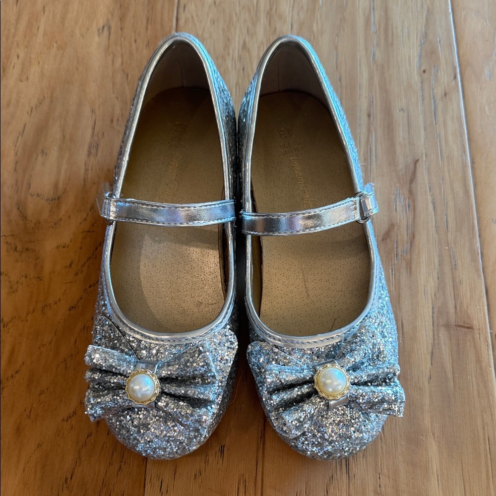 Silver Glitter Kids Mary Jane Shoes